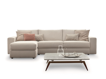 FREEDOM - Contemporary style 2 seater 3 seater fabric sofa bed with chaise longue by Ditre Italia - view 2